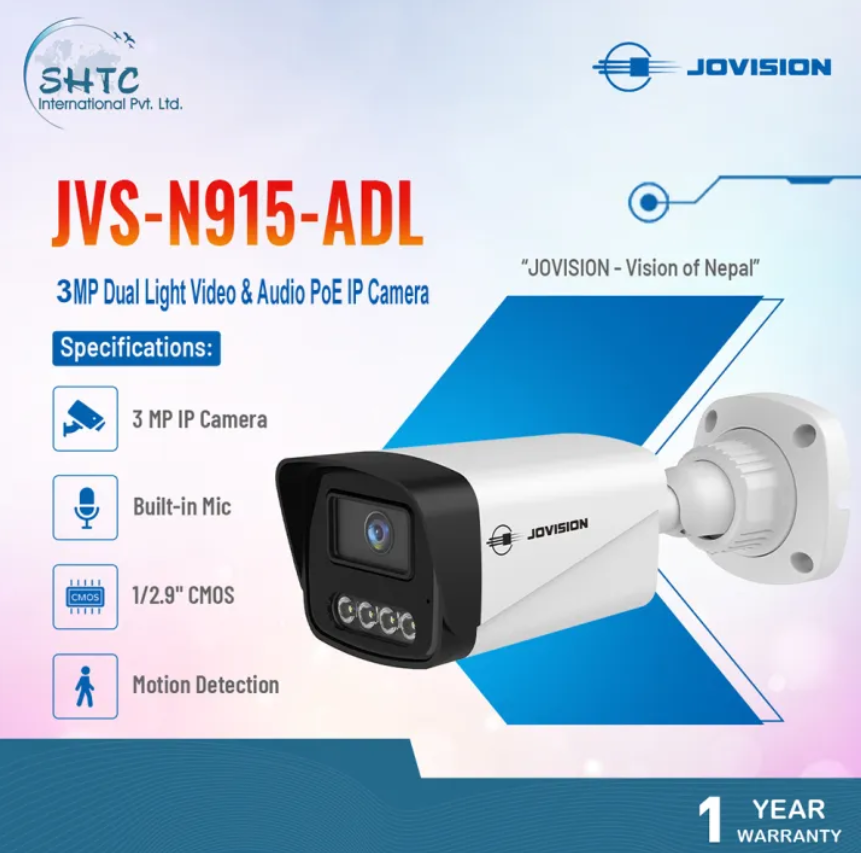 Jovision 3MP Dual Light Video & Audio PoE Network IP Camera - JVS-N915-ADL