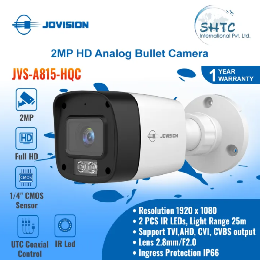 Jovision 2MP HD Analog Bullet Camera - IR 25m - JVS-A815-HQC